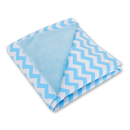 Wendbare Babyautositzdecke - Chevron blau